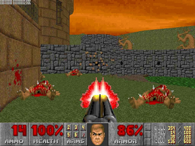 DOOM II level layout with shotgun aim