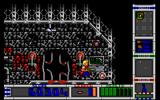Duke shooting enemies in a VGA platformer level