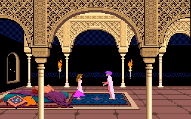 Sword combat against a palace guard