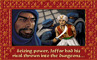 The Prince facing off against a palace guard on a rooftop backdrop